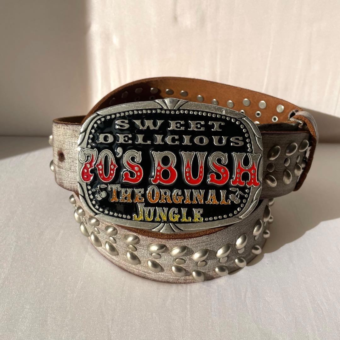 fine pewter ベルト シルバー ブラウン スタッズ打ち付きベルト　希少