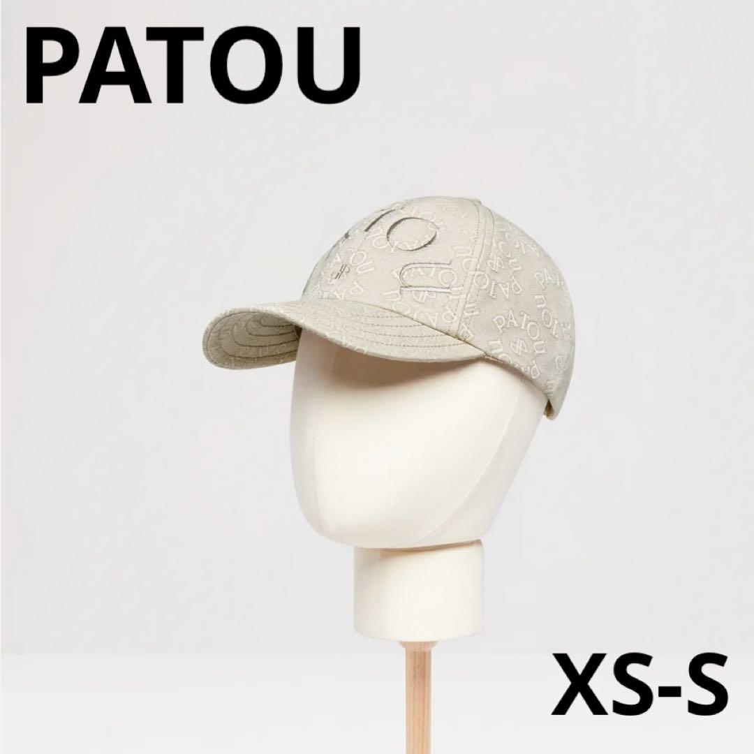 レア✨美品✨PATOU ベースボールキャップ　シグネチャ　総柄　刺繍　ベージュ