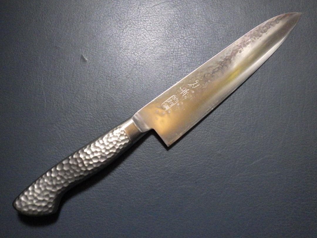 k*n様 刀舟作/槌目鍛造★SS超鋼・牛刀ナイフ包丁★両刃刃付け済み★ k*n様 刀舟作/槌目鍛造☆SS超鋼・牛刀ナイフ包丁☆両刃刃付け済み