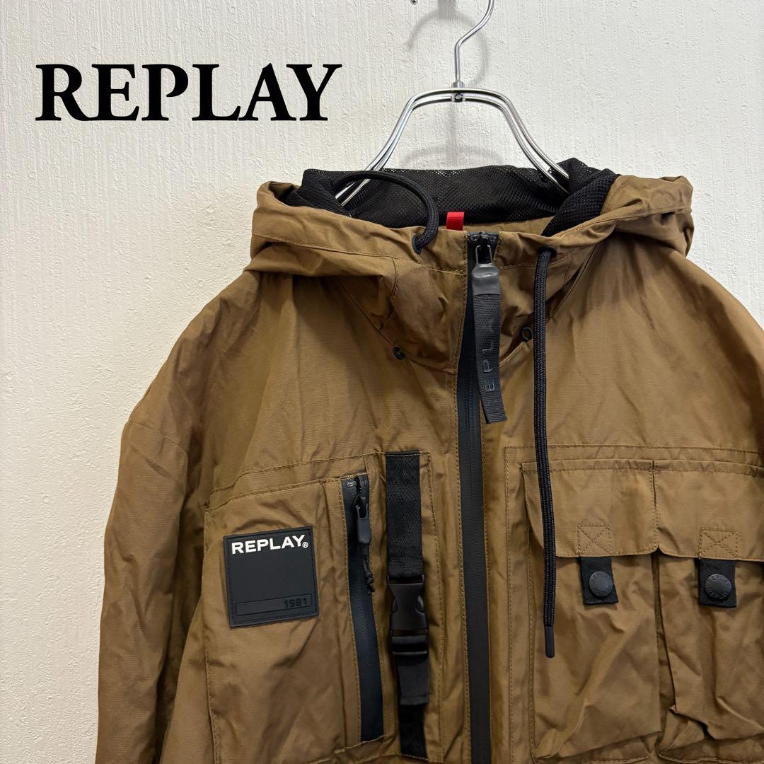 REPLAY ブラウン マウンテンパーカー 3WAYマウンテンパーカー(M ブラック): ジャケット/アウター｜Right-on