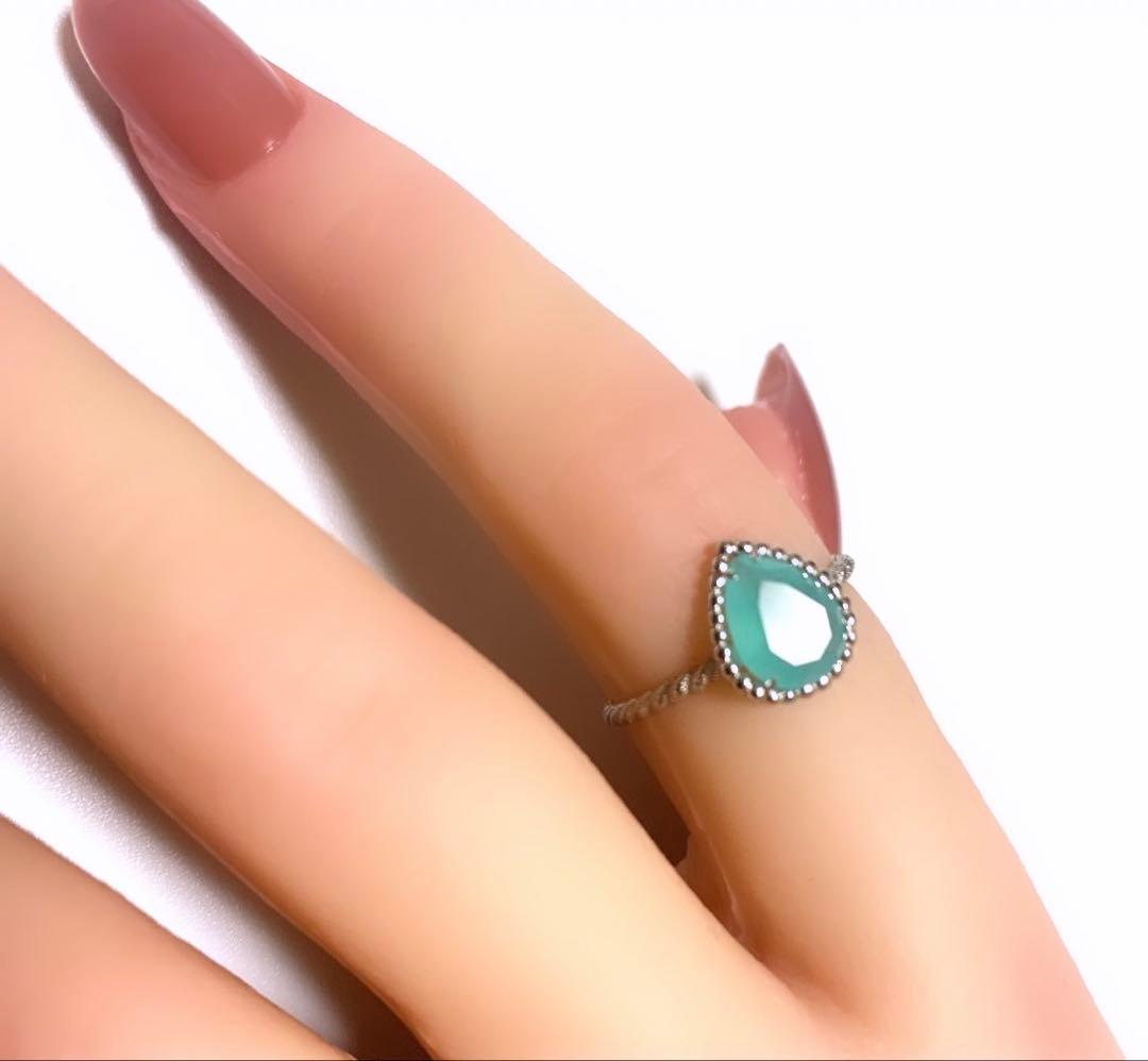 スカイブルー アクア ドロップ リング