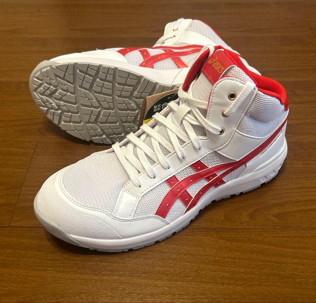 【新品未使用】asicsアシックス ウィンジョブ ハイカット 安全靴 白赤