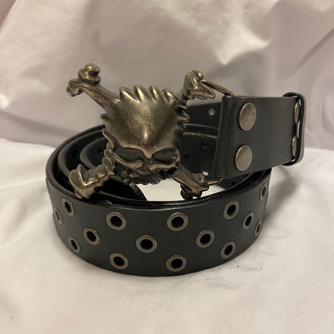 OAKLEY スカルバックル レザーベルト ブラック