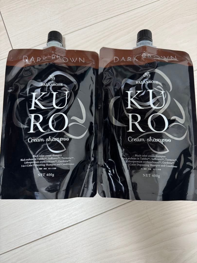 バランローズKUROクリームシャンプー　ダークブラウン 400g ２本