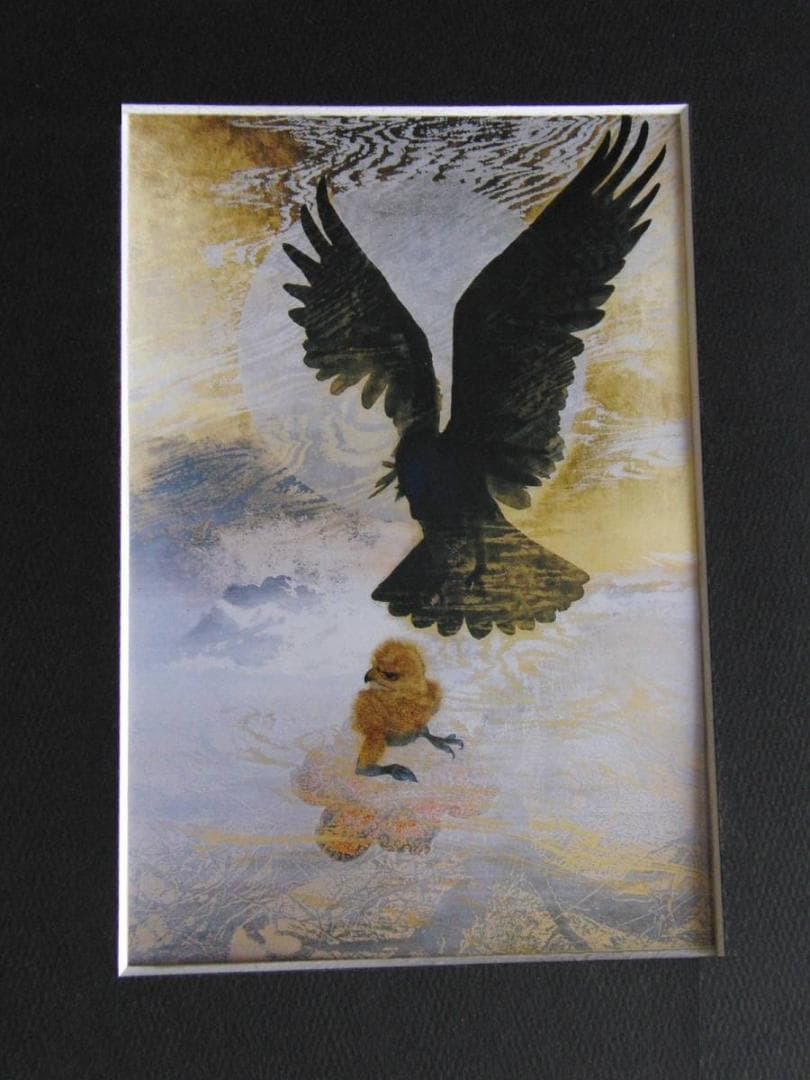 下田義寛、【佇】、希少な額装用画集画、新品高級額 額装付、状態良好