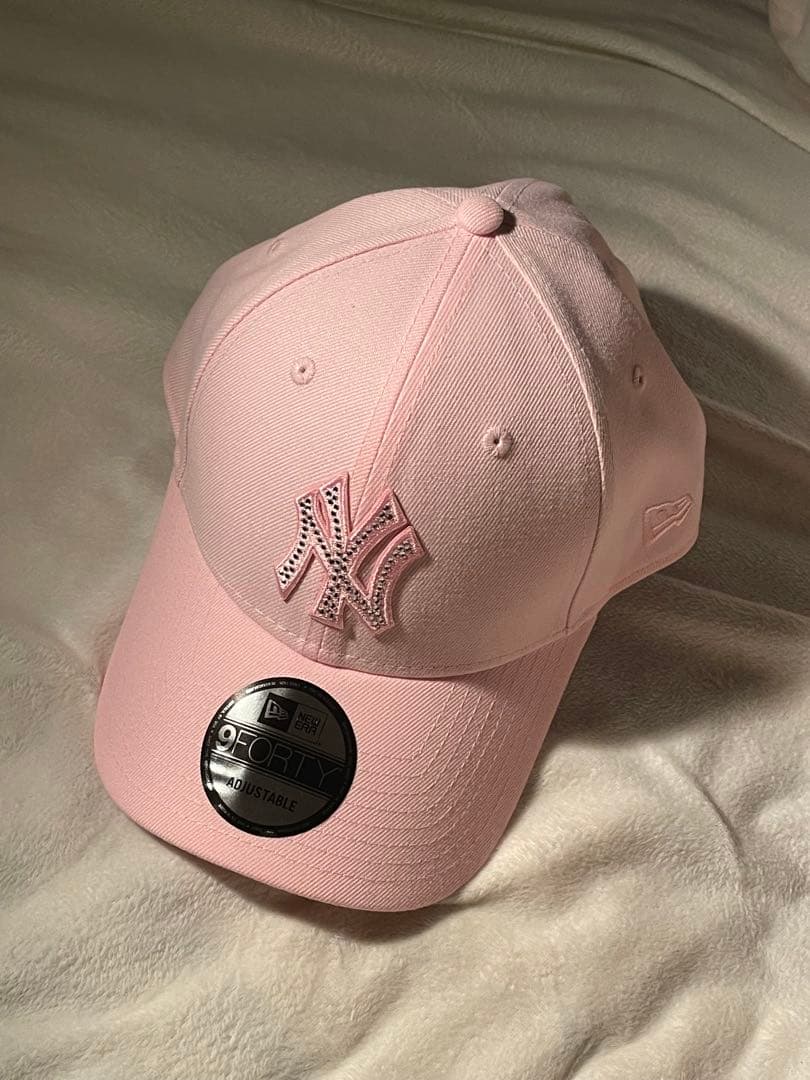 (*)様 newera 9FORTY ピンク ラインストーン ヤンキース キャッ