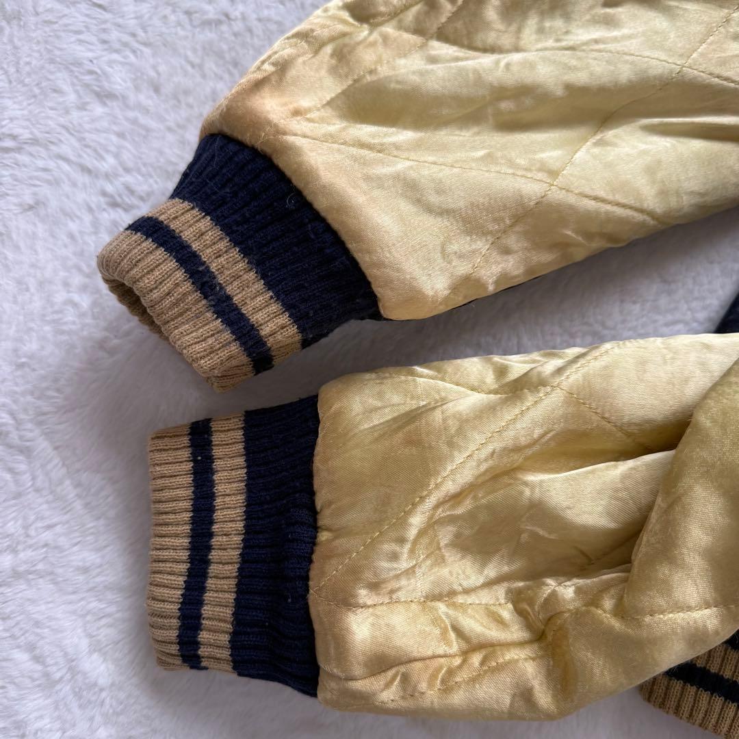 ヒューストン スカジャン M タイガー ドラゴン リバーシブル 刺繍 茶