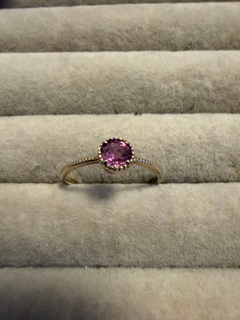 ピンクサファイアリング　0.473ct K10 ホワイトゴールド　11号