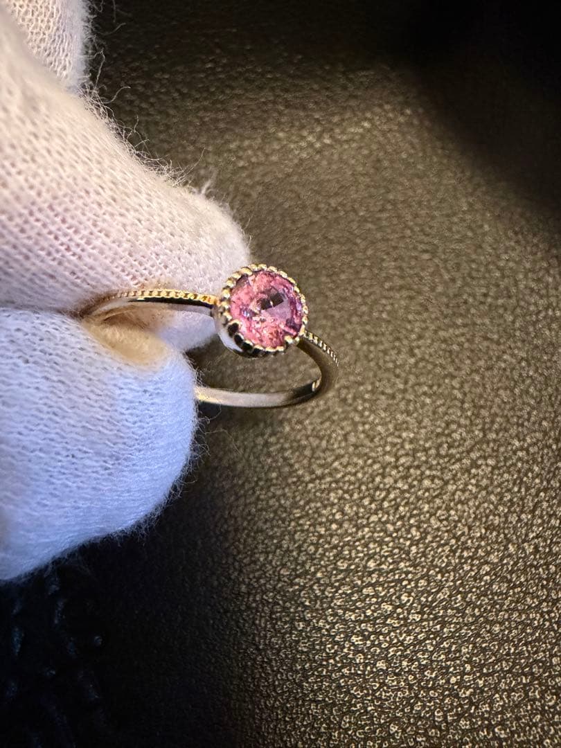 ピンクサファイアリング　0.473ct K10 ホワイトゴールド　11号