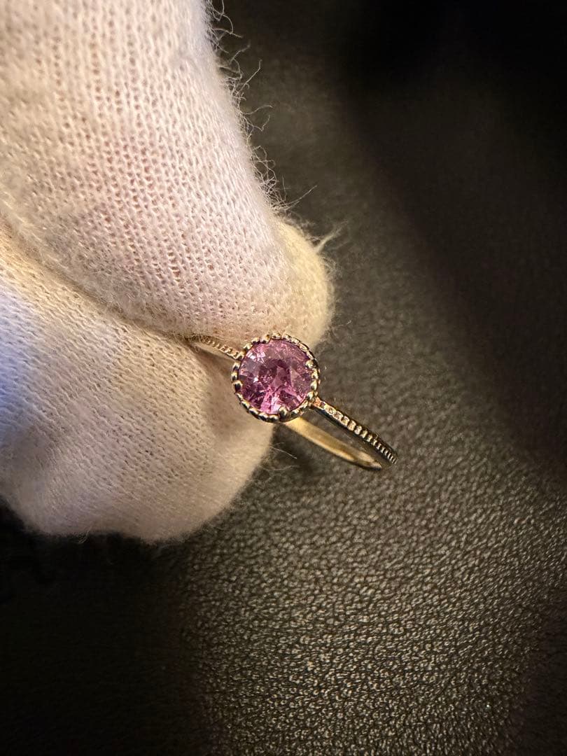 ピンクサファイアリング　0.473ct K10 ホワイトゴールド　11号