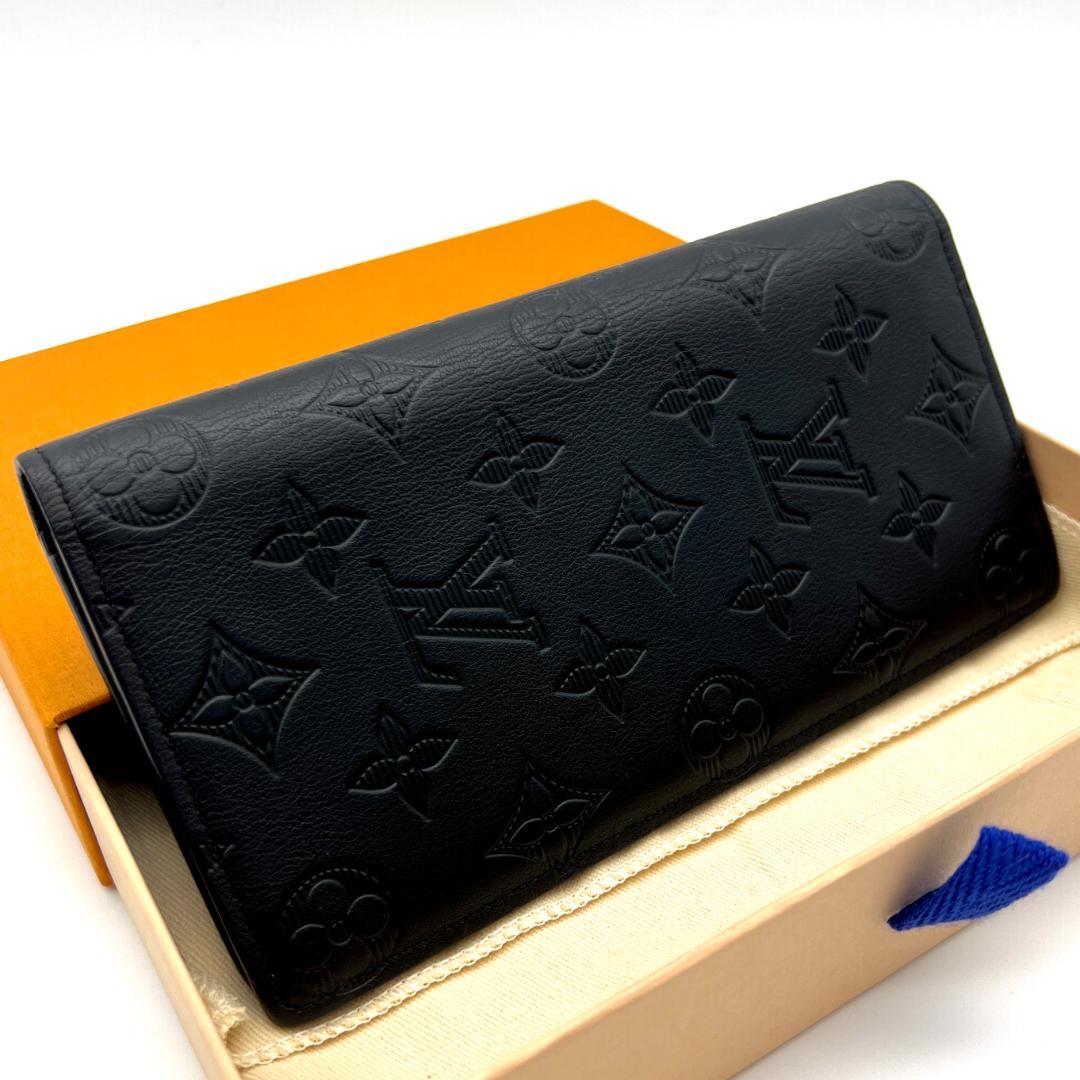 【最高級美品】ルイヴィトン モノグラム シャドウ ブラザ 新型 長財布 A556
