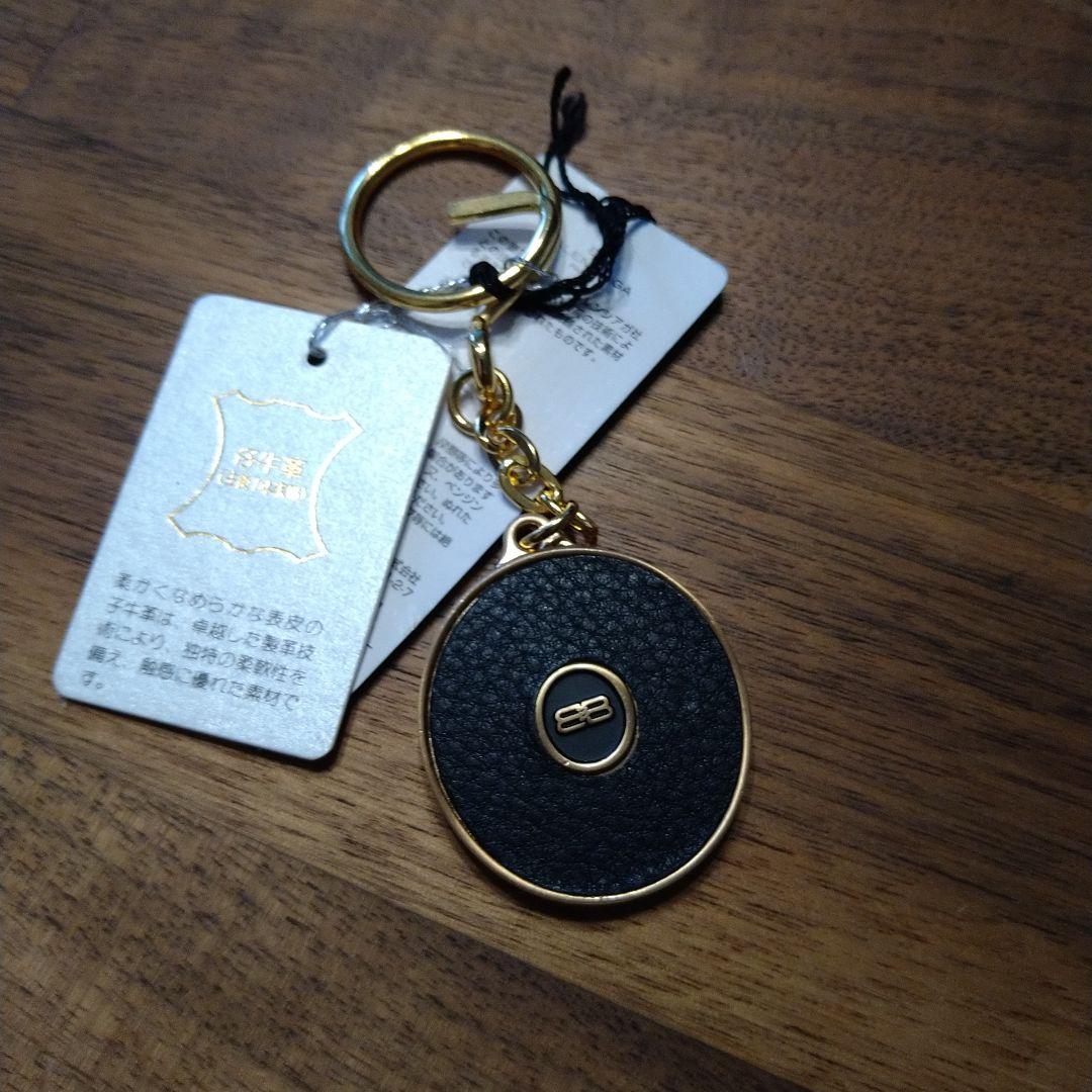 BALENCIAGA キーリング ゴールド/ブラック　レザー