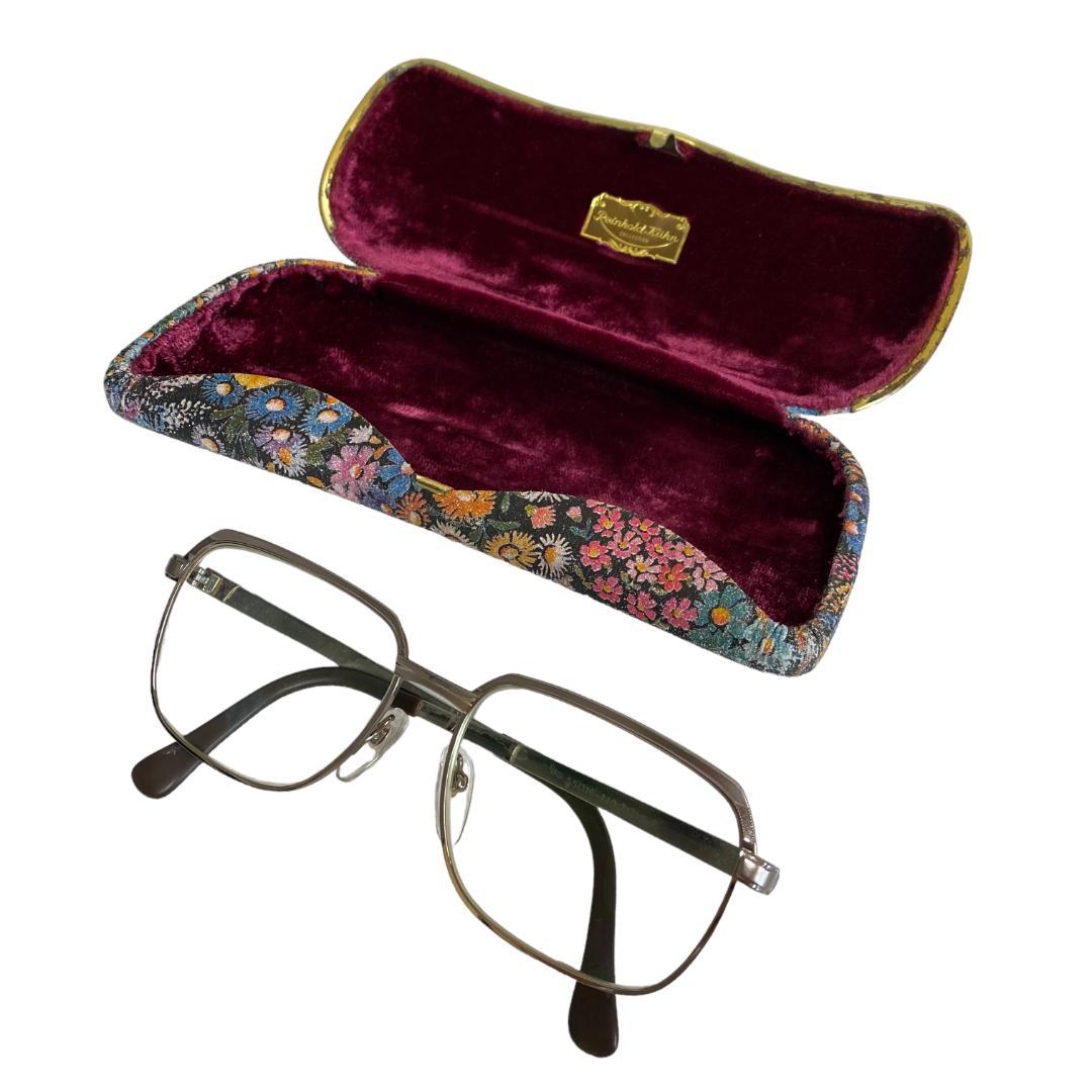 yn6 希少 ラインホルトキューン 花柄 メガネケース チタン 老眼鏡入り