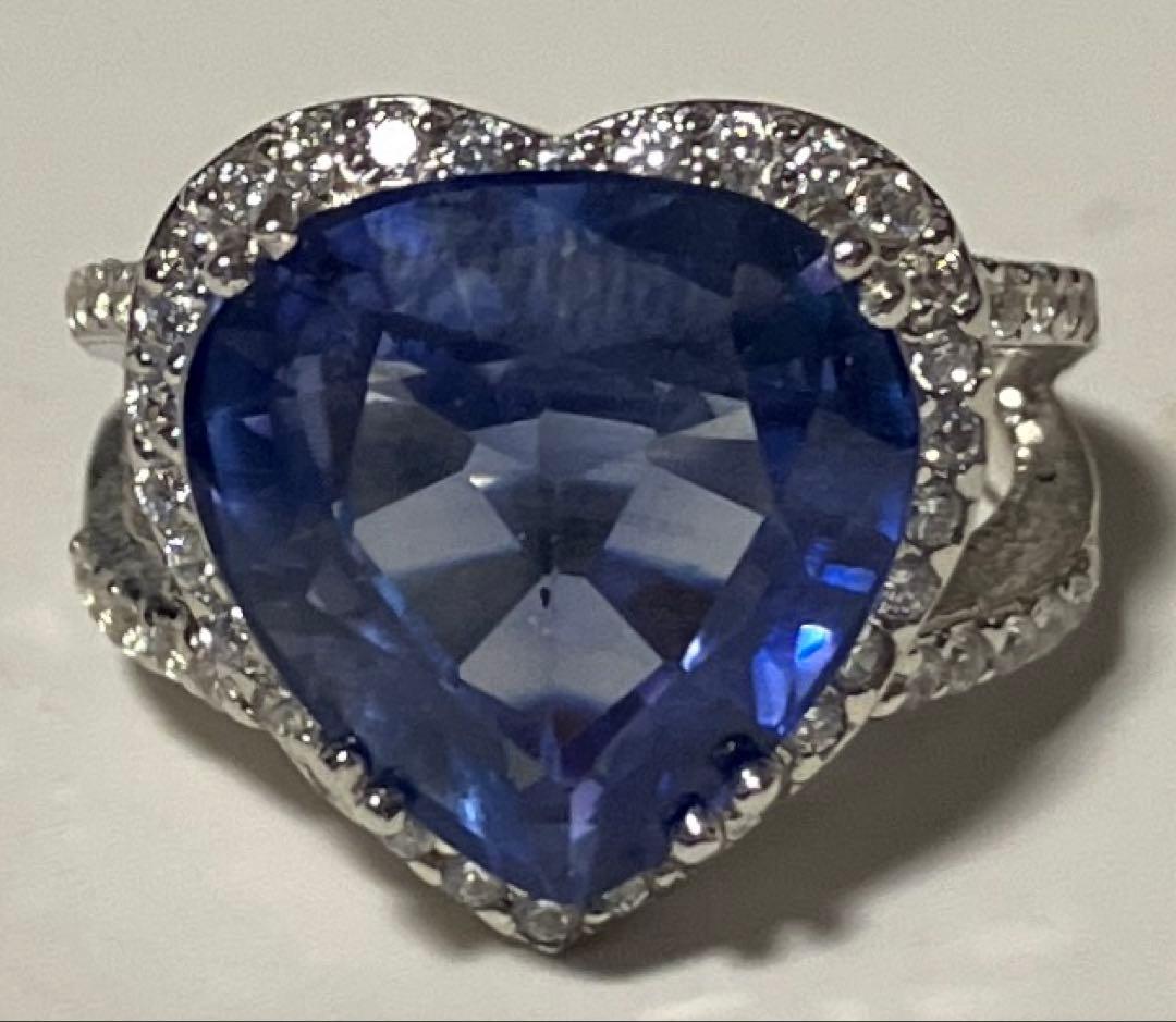 タンザニア連合共和国産 ハート型 ロイヤルブルー タンザナイト S925 指輪
