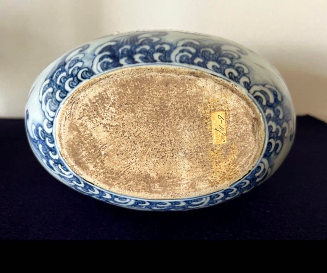 中国古美術 青花れい枝文双耳扁壺 大明永楽時代 - メルカリ