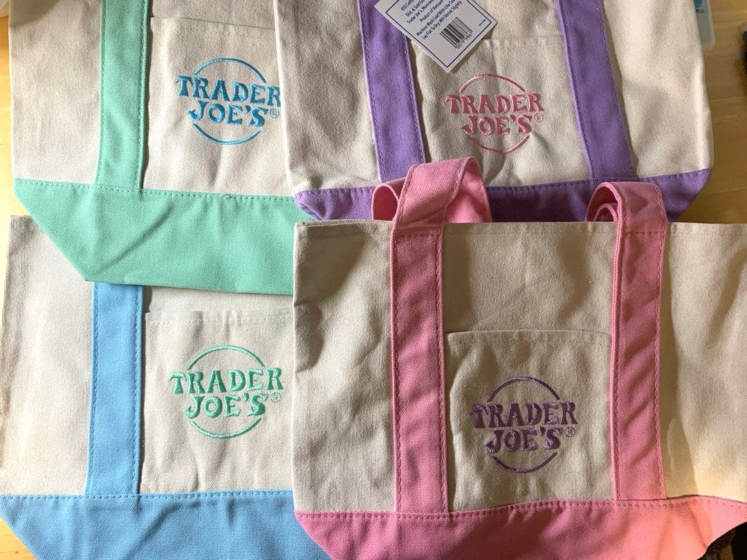 【新品未使用】Trader Joe’s ミニキャンバストートパステル4色セット