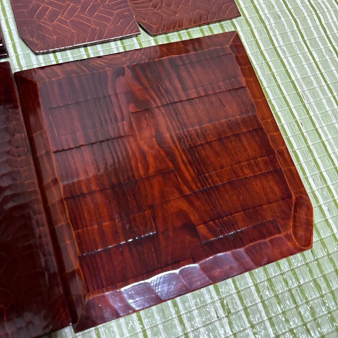 折式 讃岐彫刻 お盆 お膳 菓子盆 工芸品 骨董品 角折 角盆 皿 - メルカリ