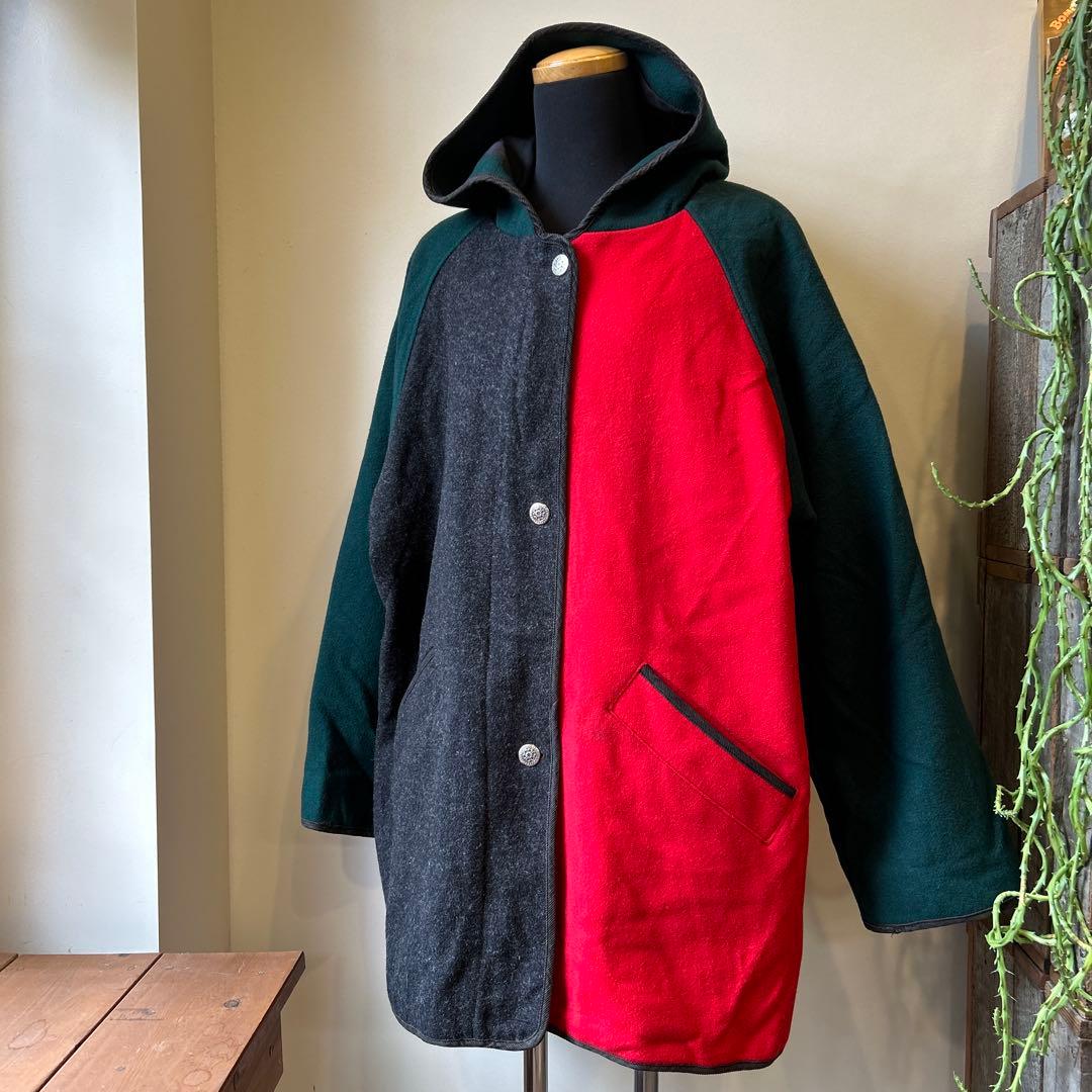 希少　USA製Wooolrich クレイジーパターン ウールフゥーディー