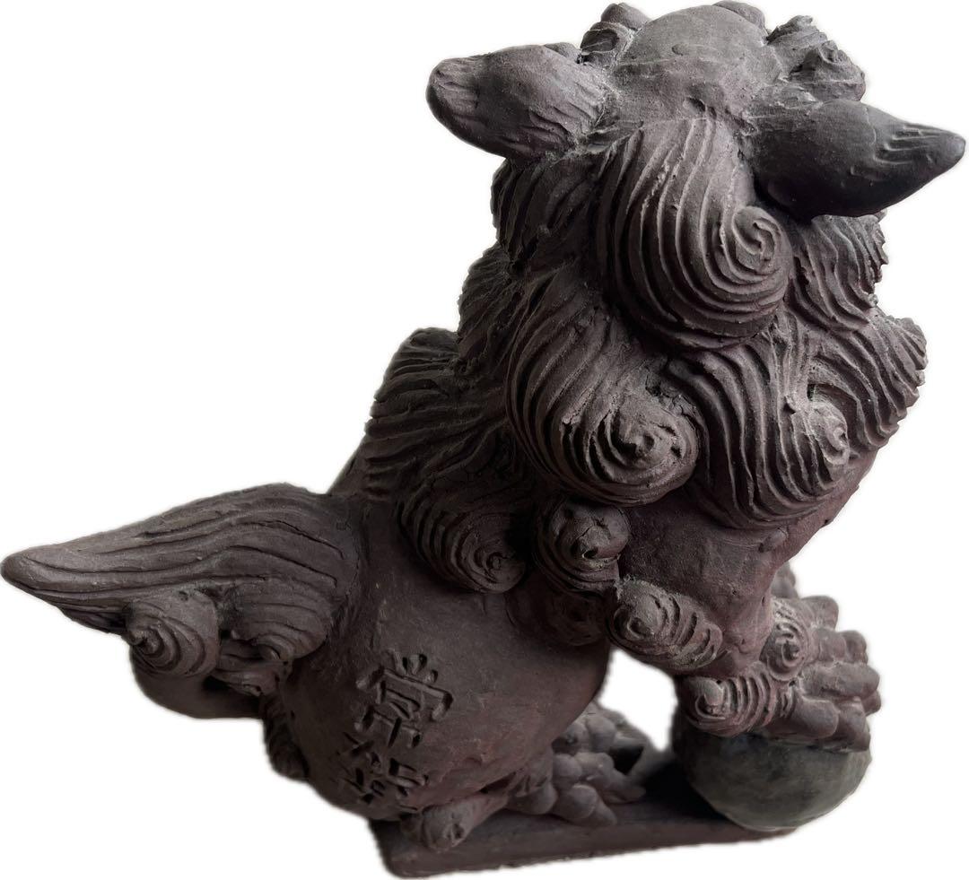 島常賀 台付焼き〆シーサー 壺屋焼 - メルカリ