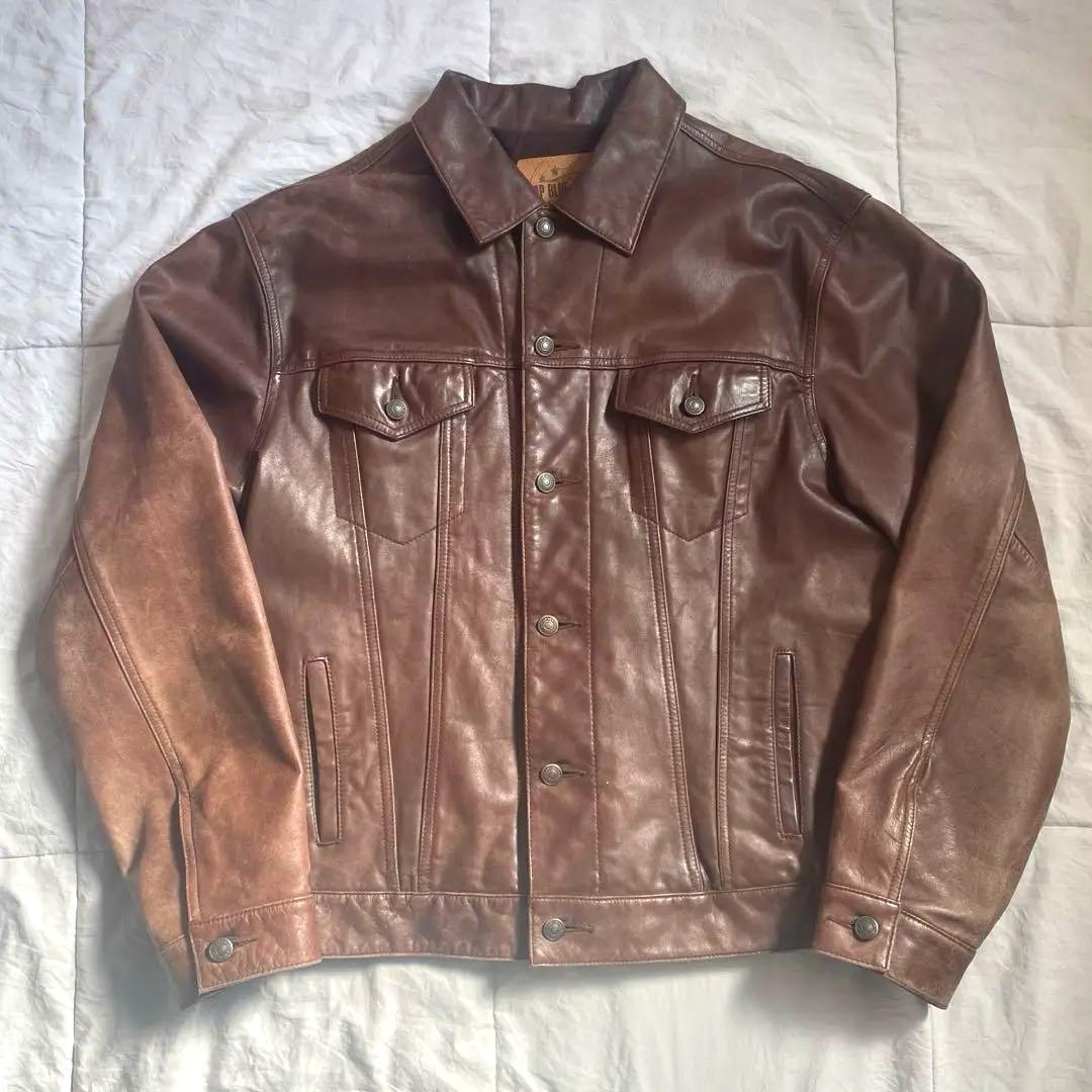 ジャケット・アウター 90s old gap trucker type leather jacket