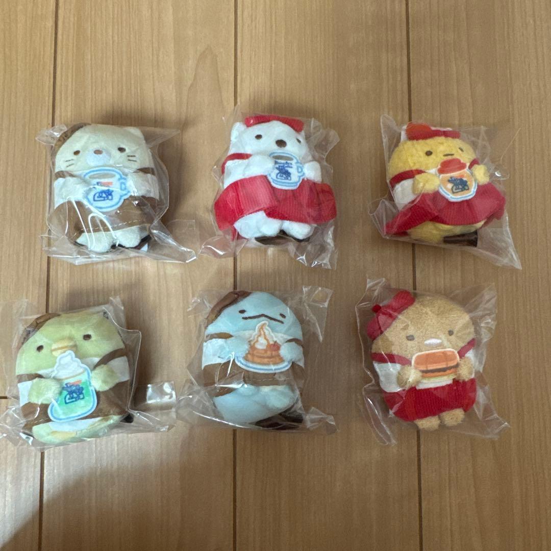 新品未開封☆すみっコぐらし×コメダ珈琲店　てのりぬいぐるみ　6つセット