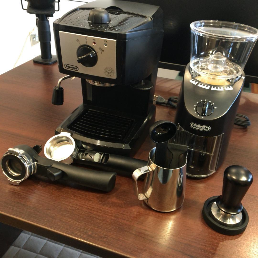 【まとめ割】デロンギ エスプレッソマシン＋グラインダー＋定圧タンパー＋ピッチャー デロンギ「グラインダー付き エスプレッソ・カプチーノメーカー」が