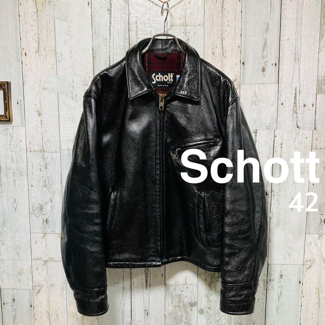 Schott ショット　シングルライダース　42 ダークブラウン　681