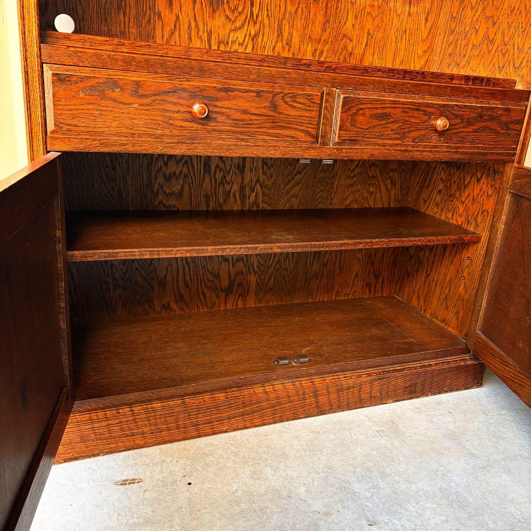 取付無料！三越家具 ブルージュ 天然木ステンドグラス扉アンティーク