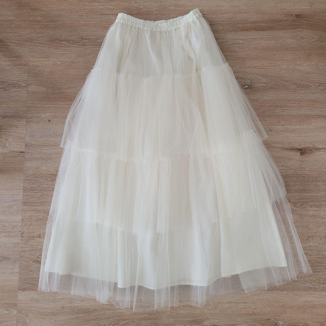 BLUELEA ブルレア Tulle tiered skirt チュールスカート