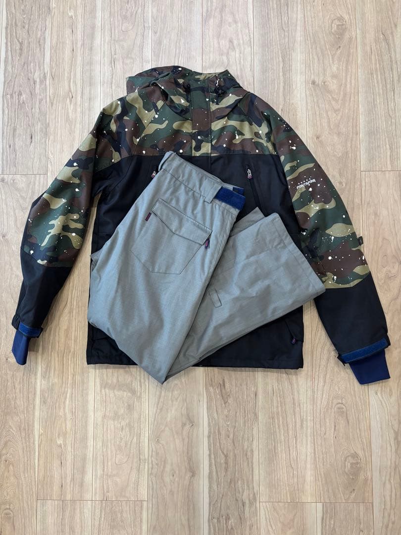 【redapple0322】迷彩柄ジャケット・グレーパンツセット　XL