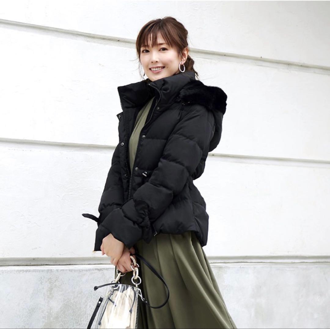 今だけ値下げ！ルイルエブラック　ラビットファーフードショートダウンジャケット