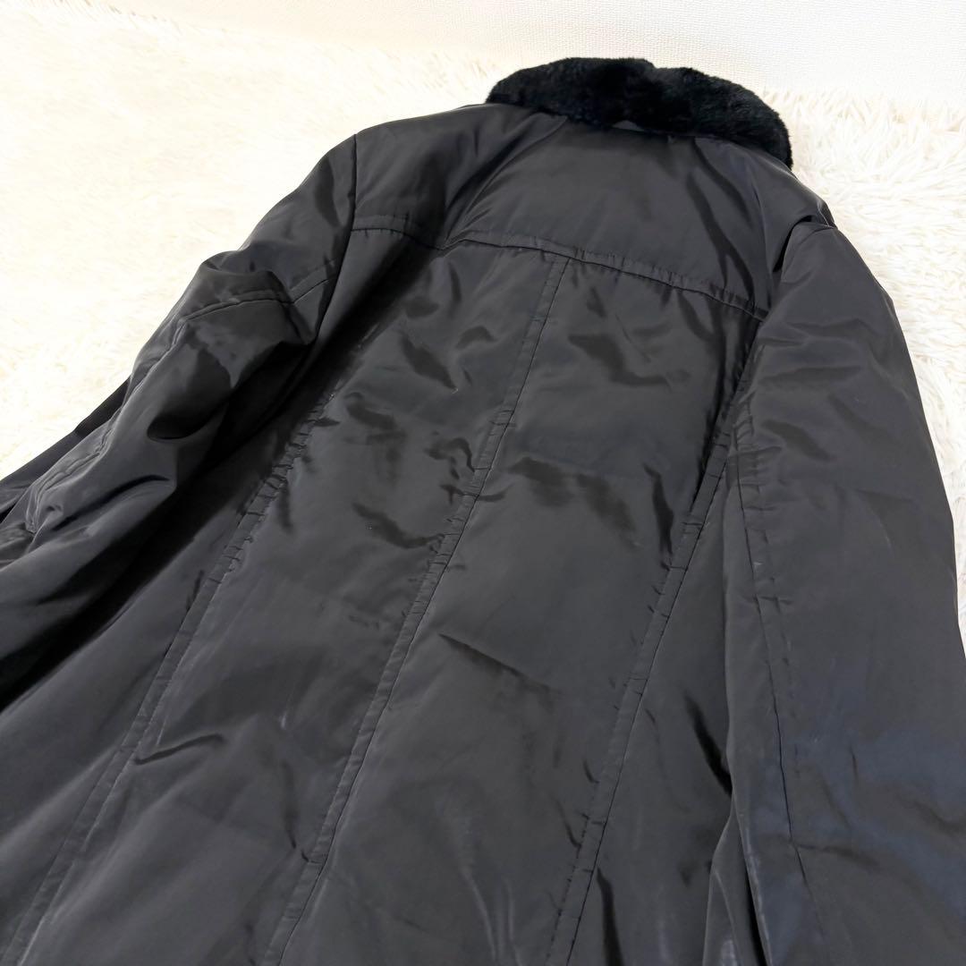 2XLサイズ バーバリー ノバチェック ロングダウンコート ラビット