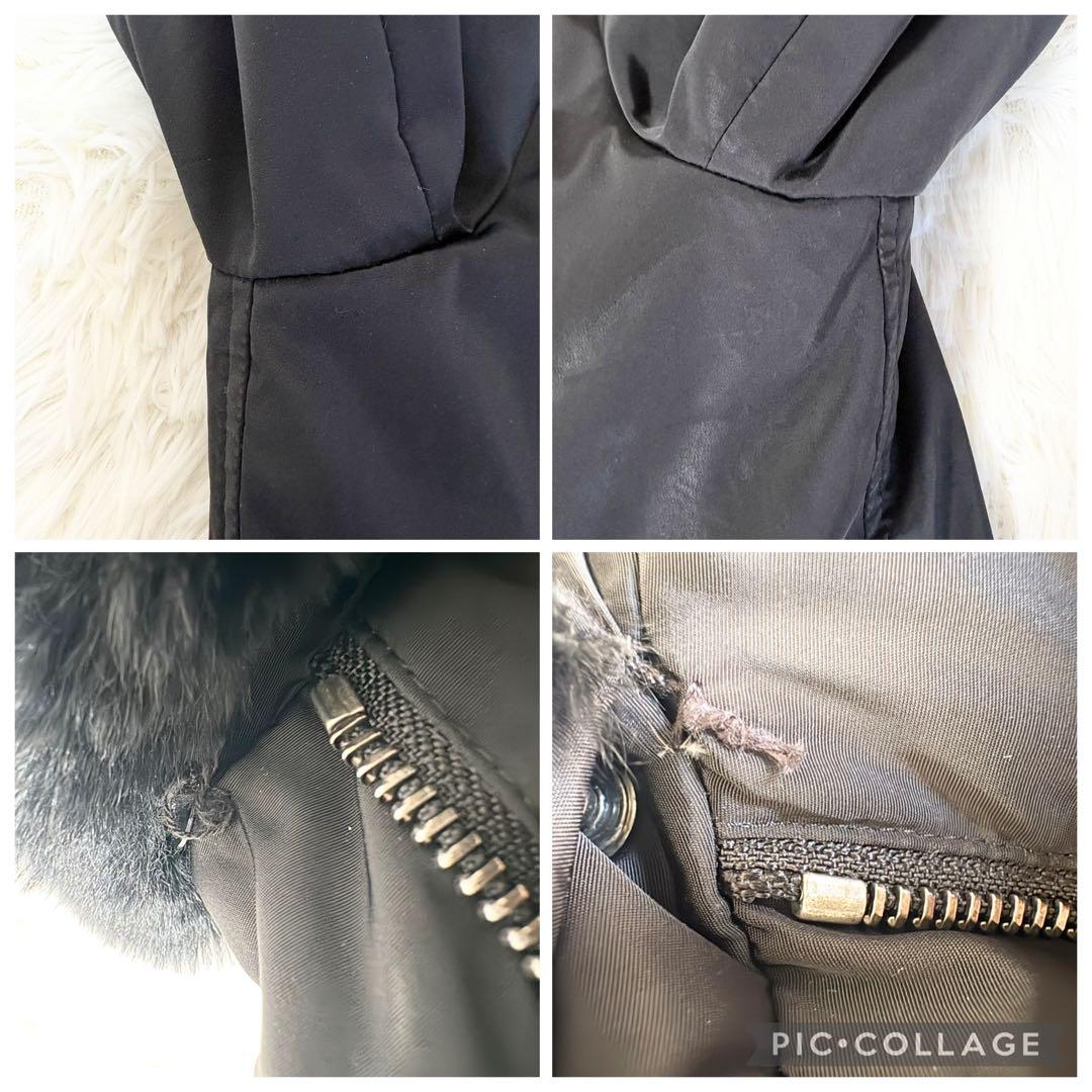 2XLサイズ バーバリー ノバチェック ロングダウンコート ラビット