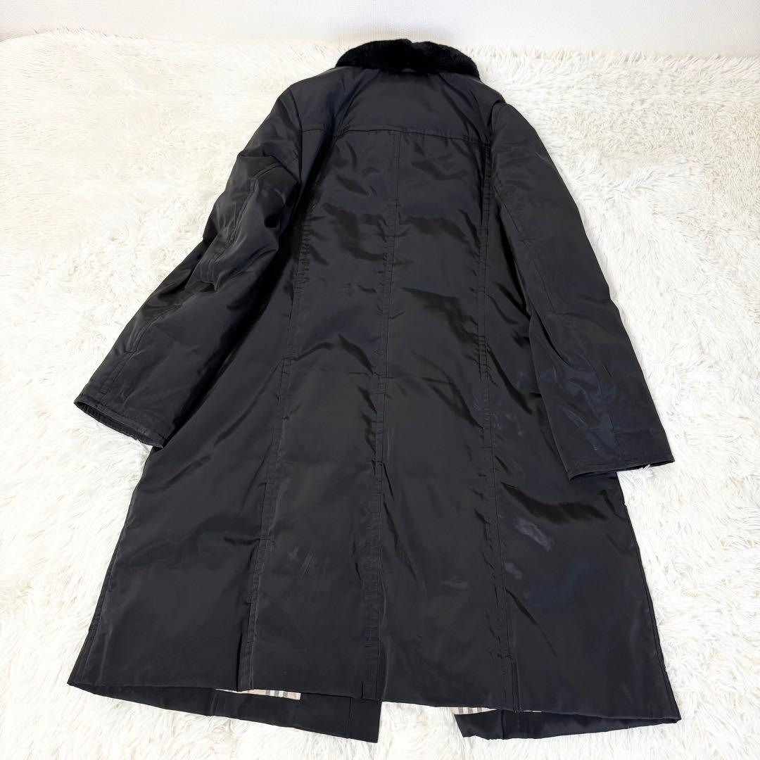 2XLサイズ バーバリー ノバチェック ロングダウンコート ラビット