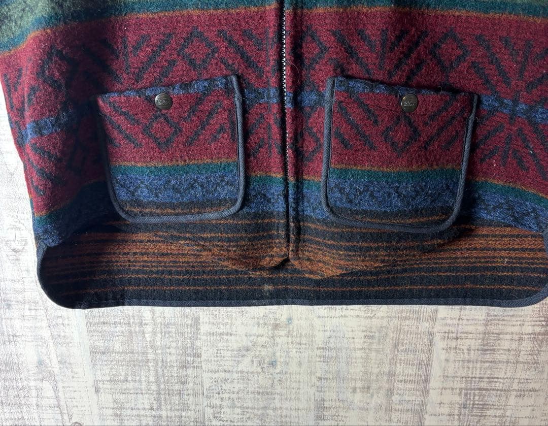 L.L.Bean エルエルビーン　ウールベスト　総柄　M アメリカ製