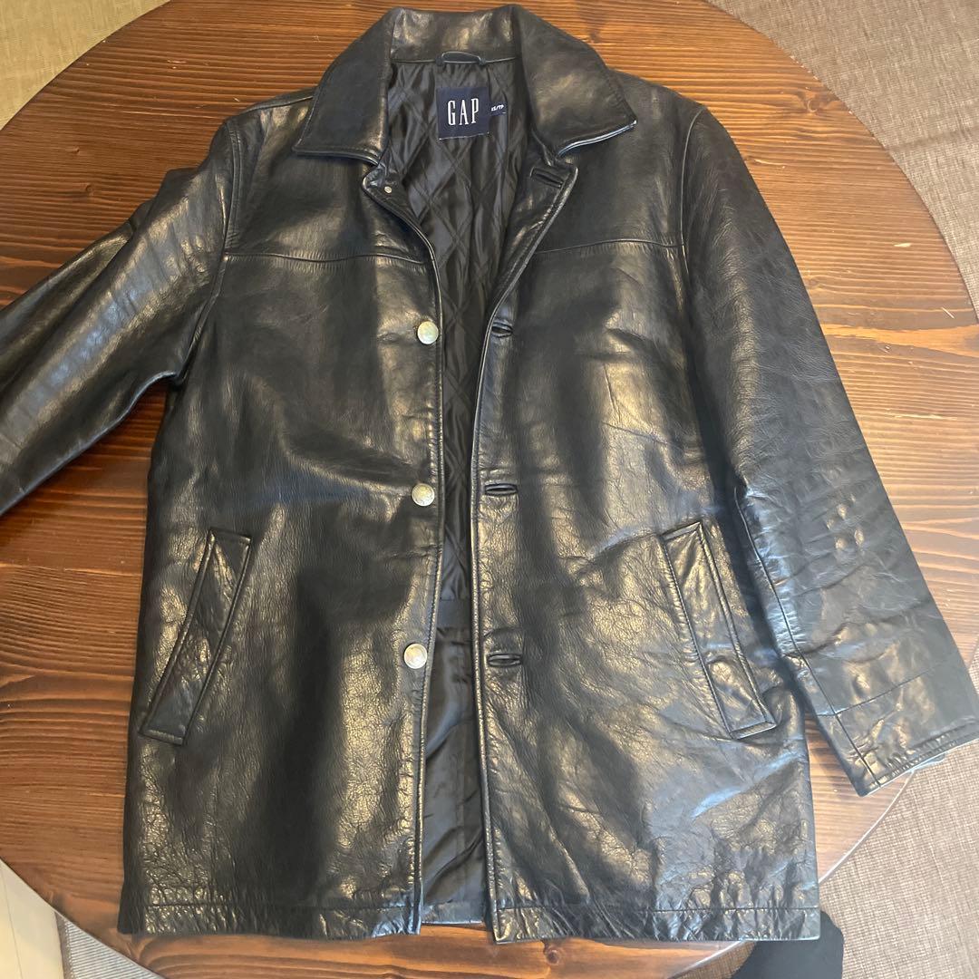 オールドGAP カーコート　ブラック レザージャケット XS 牛皮