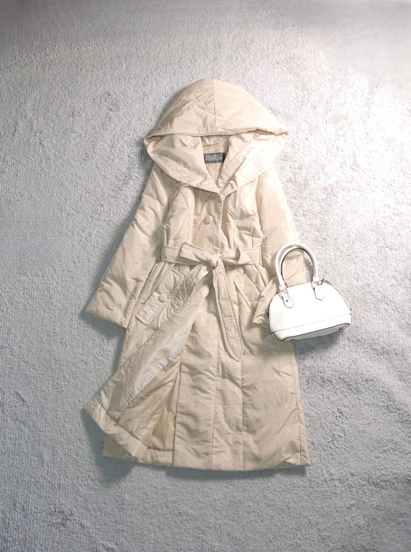 フランコフェラーロ 大きめフード ロング ダウンジャケット ダウンコート 2