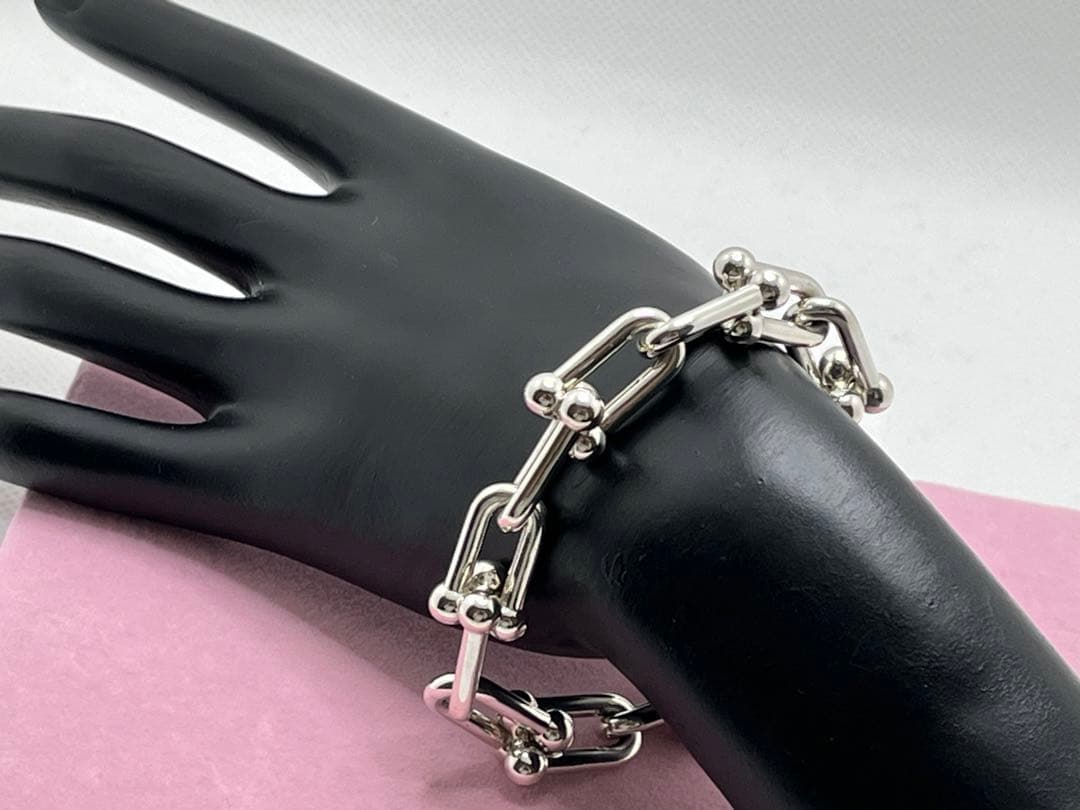 g957 希少ティファニー ハードウェア ラージ リンク ブレスレット 16