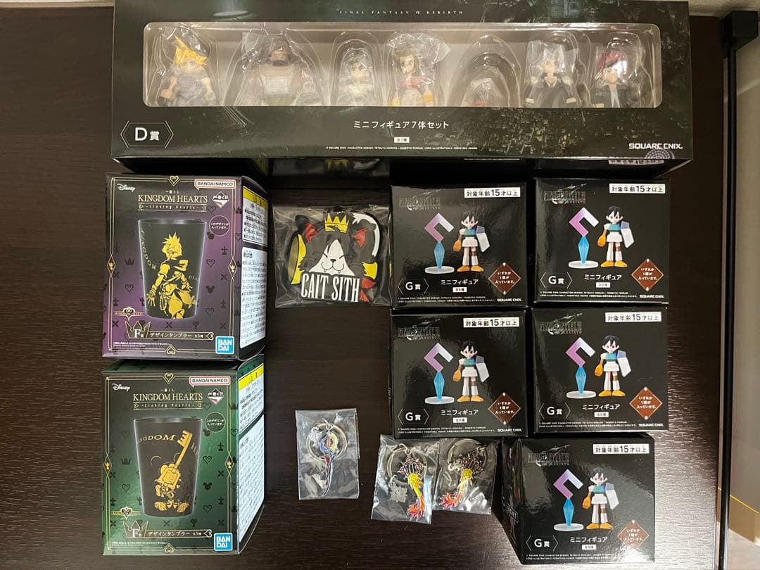 【新品】FF7&キングダムハーツ　くじ景品 ミニフィギュア 7 体セットなど FINAL FANTASY Ⅶ REBIRTH発売記念くじ D賞 ミニフィギュア7体セット&G