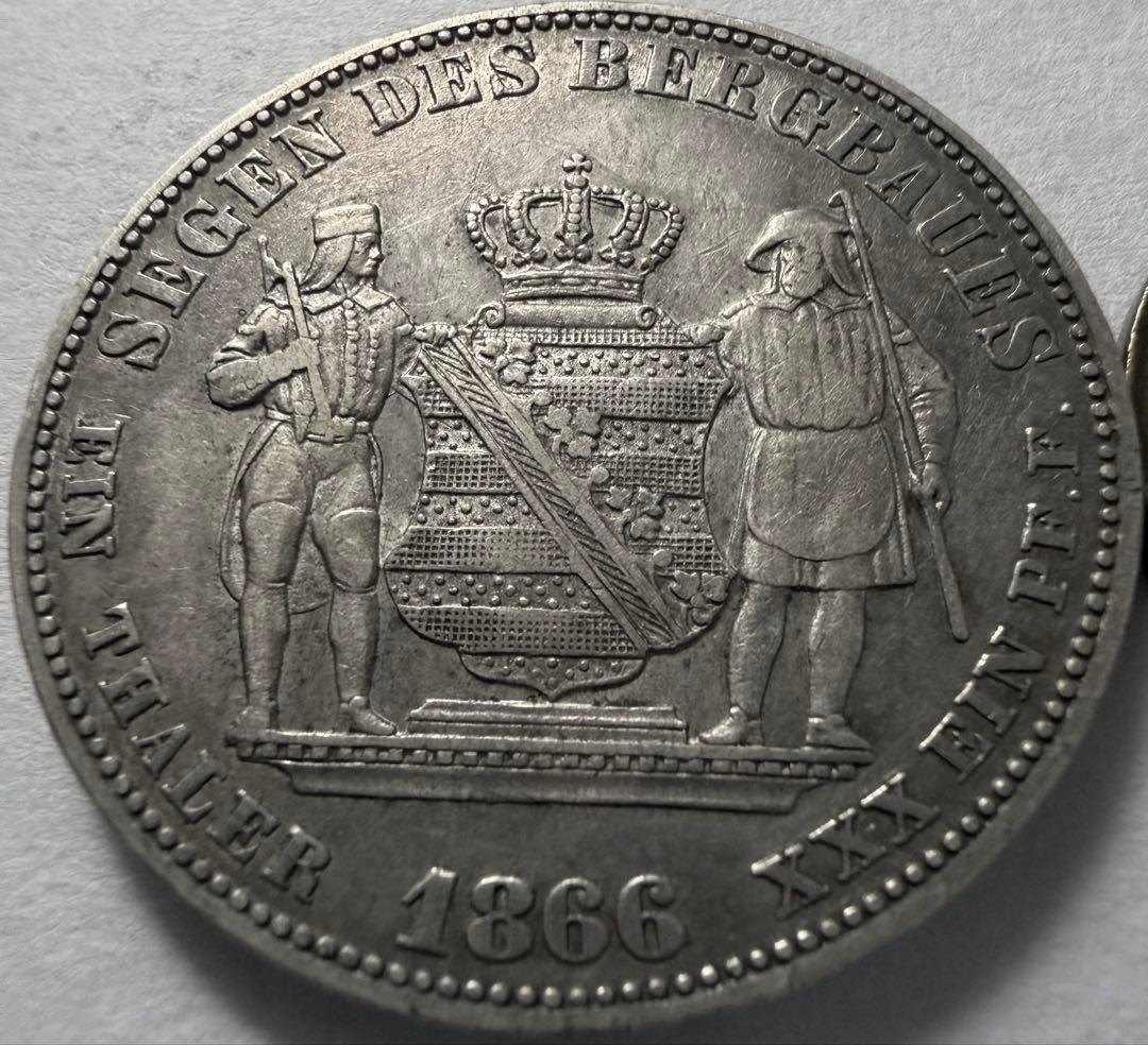 1866年ドイツ ザクセン王国 1ターラー銀貨 - メルカリ