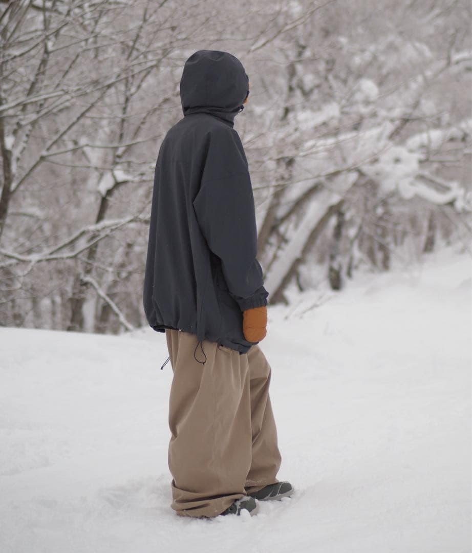 MAHF ワイドスノーパンツ　ベージュ　ウエスト調整可能