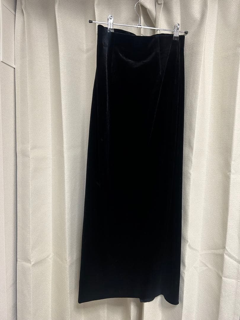 todayfull ベロアロングスカート　ブラック