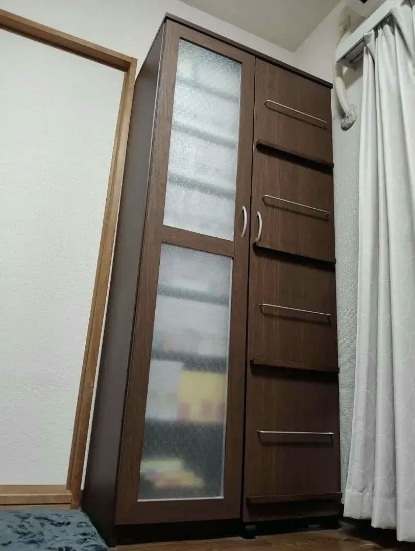 値下げ！11月5日まで！木製 ガラス扉 　スライド本棚　ニトリ ニトリ（NITORI） スライド本棚(BS009 WW) 書棚 ラック シェルフ