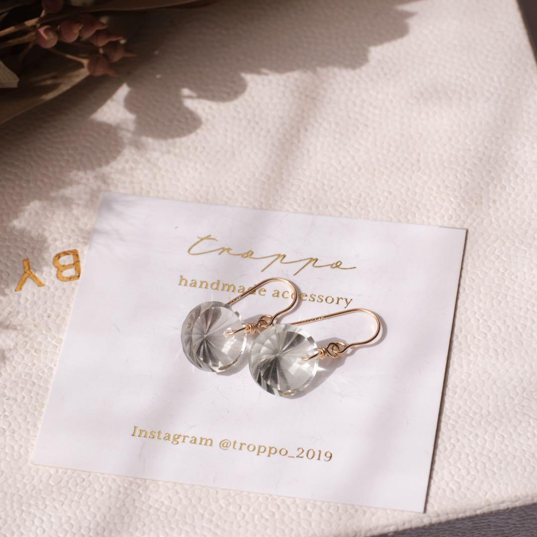 maumaumau様専用14kgfピンクアメジストコンケーブカットピアス - メルカリ