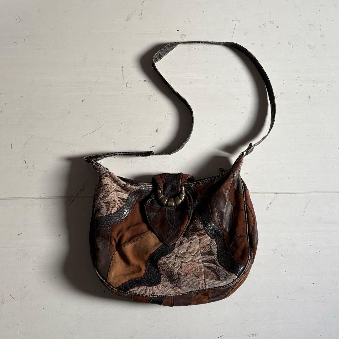 00's vintage 切り替え　ショルダーバッグ　アーカイブ　y2k FREE STYLISTS ショルダーバッグ バッグ Y2K 4ポケットワンショルダー