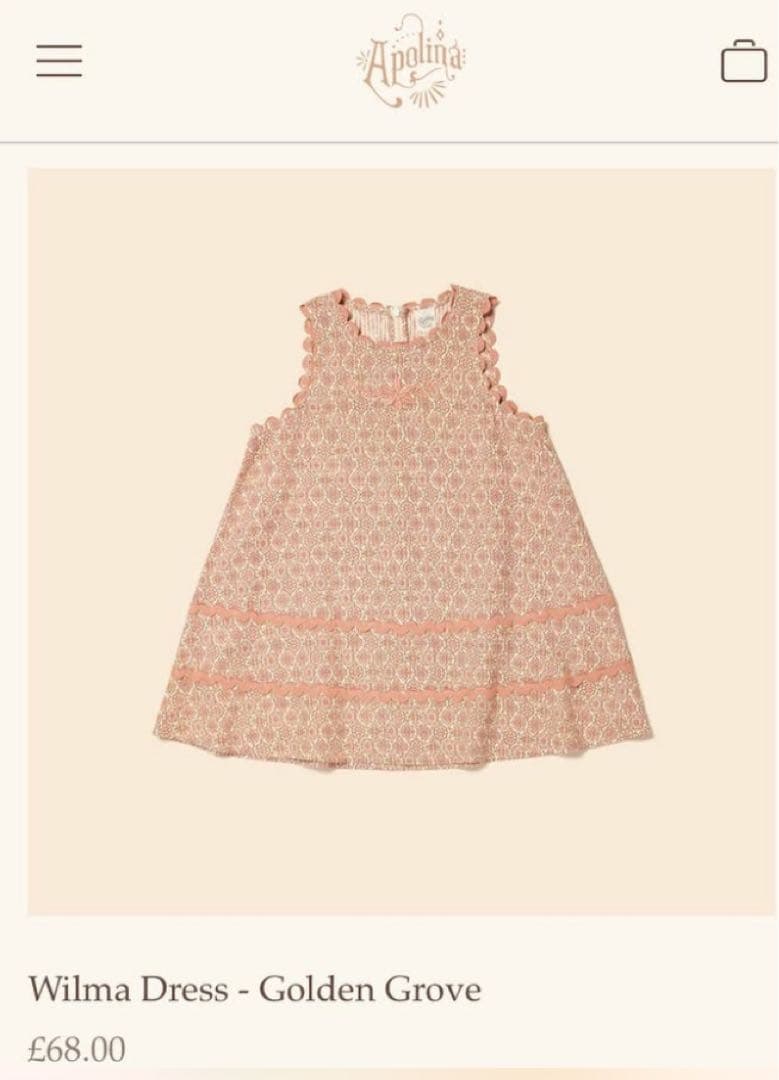 apolina SS24 ワンピース　2-3Ｙ