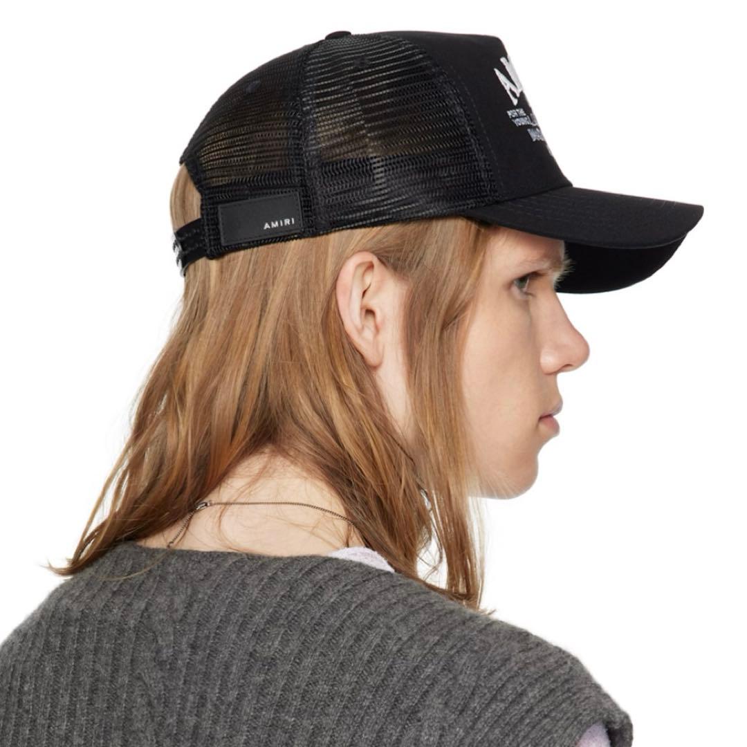 AMIRI アミリメッシュキャップ 刺繍ロゴ ブラック黒 ユニセックス