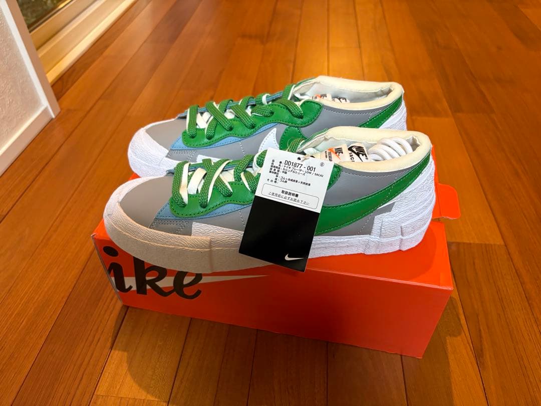 Nike ✖️sacai Blazer Mid グレー/グリーン27.5cm