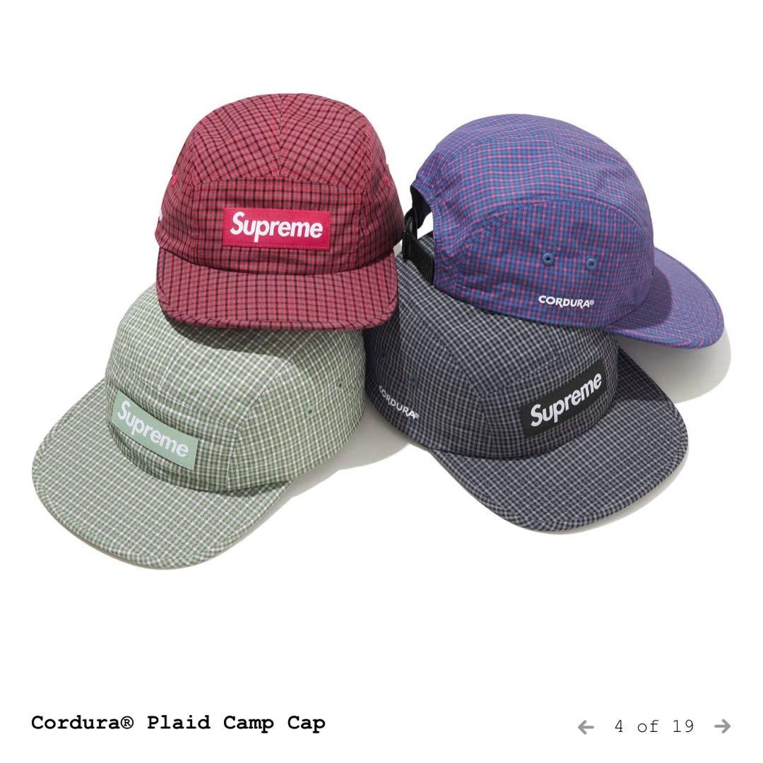 Supreme Cordura Plaid Camp Cap（ステッカー付き） - メルカリ