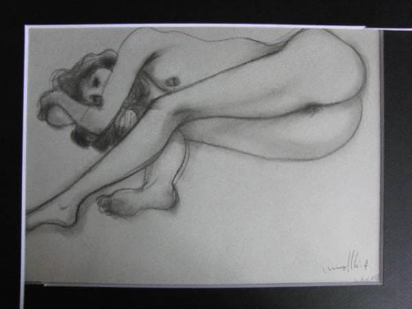 古沢　岩美、デッサン　AS、希少な額装用画集より、新品額装付、状態良好